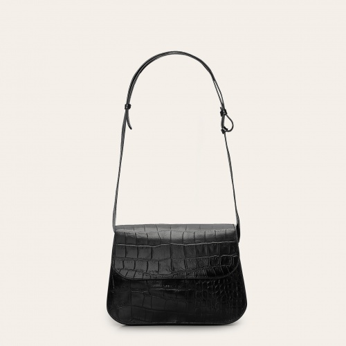 Doar Bag M, black croco #976